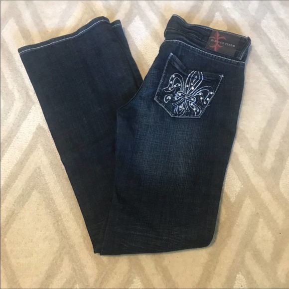 Jeans DeFluer Bootcut Rhinestone Studded Jeans - Picture 1 of 8